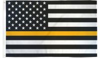 Thin Gold Line USA  Printed Polyester Flag 3ft by 5ft