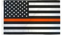Thin Orange Line USA Printed Polyester Flag 3ft by 5ft