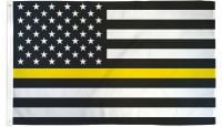 Thin Yellow Line USA Printed Polyester Flag 3ft by 5ft