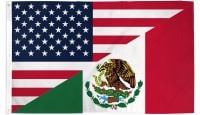 USA/Mexico Combination Printed Polyester Flag 3ft by 5ft