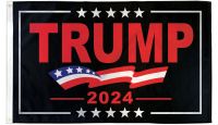 Trump 2024 Black Printed Polyester Flag 3ft by 5ft