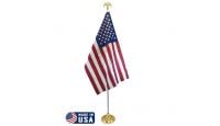 8ft Indoor Pole and American Made USA Flag Kit with Made in USA Seal
