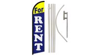 For Rent Superknit Polyester Swooper Flag Size 11.5ft by 2.5ft & 6 Piece Pole & Ground Spike Kit