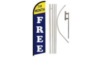 1st Month Free Superknit Polyester Swooper Flag Size 11.5ft by 2.5ft & 6 Piece Pole & Ground Spike Kit