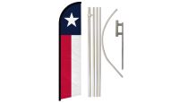 Texas Superknit Polyester Swooper Flag Size 11.5ft by 2.5ft & 6 Piece Pole & Ground Spike Kit