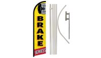 Brake Services Superknit Polyester Swooper Flag Size 11.5ft by 2.5ft & 6 Piece Pole & Ground Spike Kit