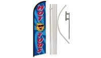 Hot Tubs Superknit Polyester Swooper Flag Size 11.5ft by 2.5ft & 6 Piece Pole & Ground Spike Kit