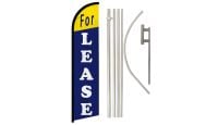 For Lease Superknit Polyester Swooper Flag Size 11.5ft by 2.5ft & 6 Piece Pole & Ground Spike Kit