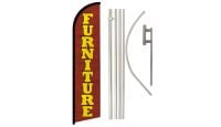 Furniture Superknit Polyester Swooper Flag Size 11.5ft by 2.5ft & 6 Piece Pole & Ground Spike Kit