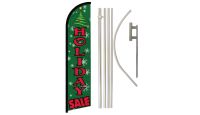 Holiday Sale Superknit Polyester Swooper Flag Size 11.5ft by 2.5ft & 6 Piece Pole & Ground Spike Kit