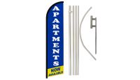 Apartments Now Available Superknit Polyester Swooper Flag Size 11.5ft by 2.5ft & 6 Piece Pole & Ground Spike Kit