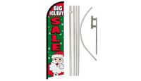 Big Holiday Sale Superknit Polyester Swooper Flag Size 11.5ft by 2.5ft & 6 Piece Pole & Ground Spike Kit