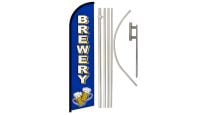 Brewery Superknit Polyester Swooper Flag Size 11.5ft by 2.5ft & 6 Piece Pole & Ground Spike Kit
