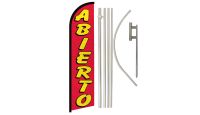 Abierto Superknit Polyester Swooper Flag Size 11.5ft by 2.5ft & 6 Piece Pole & Ground Spike Kit