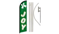 Joy Bells Superknit Polyester Swooper Flag Size 11.5ft by 2.5ft & 6 Piece Pole & Ground Spike Kit
