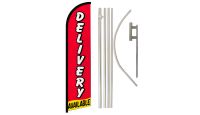Delivery Available  Superknit Polyester Swooper Flag Size 11.5ft by 2.5ft & 6 Piece Pole & Ground Spike Kit