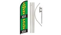 Compre Aqui Pague Aqui Superknit Polyester Swooper Flag Size 11.5ft by 2.5ft & 6 Piece Pole & Ground Spike Kit