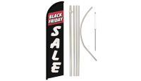 Black Friday Sale Superknit Polyester Swooper Flag Size 11.5ft by 2.5ft & 6 Piece Pole & Ground Spike Kit