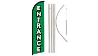 Entrance Superknit Polyester Swooper Flag Size 11.5ft by 2.5ft & 6 Piece Pole & Ground Spike Kit