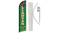 Llantas Nuevas y Usadas Superknit Polyester Swooper Flag Size 11.5ft by 2.5ft & 6 Piece Pole & Ground Spike Kit