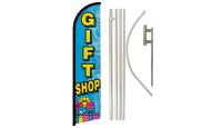 Gift Shop Superknit Polyester Swooper Flag Size 11.5ft by 2.5ft & 6 Piece Pole & Ground Spike Kit