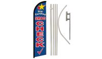 Star Smog Superknit Polyester Swooper Flag Size 11.5ft by 2.5ft & 6 Piece Pole & Ground Spike Kit