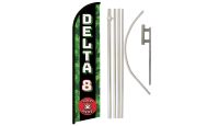 Delta 8 Sold Here Superknit Polyester Swooper Flag Size 11.5ft by 2.5ft & 6 Piece Pole & Ground Spike Kit