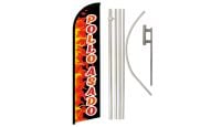 Pollo Asado Superknit Polyester Swooper Flag Size 11.5ft by 2.5ft & 6 Piece Pole & Ground Spike Kit