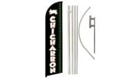 Chicharron Superknit Polyester Swooper Flag Size 11.5ft by 2.5ft & 6 Piece Pole & Ground Spike Kit