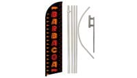 Barbacoa Superknit Polyester Swooper Flag Size 11.5ft by 2.5ft & 6 Piece Pole & Ground Spike Kit