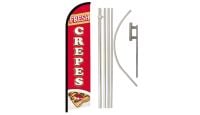 Crepes Superknit Polyester Swooper Flag Size 11.5ft by 2.5ft & 6 Piece Pole & Ground Spike Kit