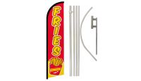 Fries Superknit Polyester Swooper Flag Size 11.5ft by 2.5ft & 6 Piece Pole & Ground Spike Kit
