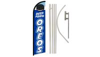 Deep Fried Oreos Superknit Polyester Swooper Flag Size 11.5ft by 2.5ft & 6-Piece Pole & Ground Spike