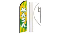 Masa Superknit Polyester Swooper Flag Size 11.5ft by 2.5ft & 6-Piece Pole & Ground Spike