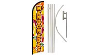 Mangonadas Superknit Polyester Swooper Flag Size 11.5ft by 2.5ft & 6-Piece Pole & Ground Spike
