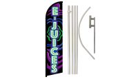 E-Juices Superknit Polyester Swooper Flag Size 11.5ft by 2.5ft & 6-Piece Pole & Ground Spike