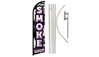 Smoke Shop Superknit Polyester Swooper Flag Size 11.5ft by 2.5ft & 6-Piece Pole & Ground Spike
