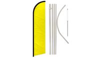 Yellow Solid Color Windless Banner Flag & Pole Kit