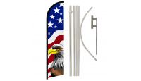 USA Eagle Windless Banner Flag & Pole Kit