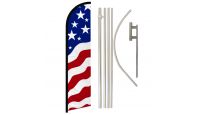 USA New Glory Windless Banner Flag & Pole Kit