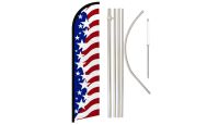 USA Star Spangled Windless Banner Flag & Pole Kit