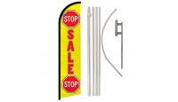 Stop Sale Stop (Red & Yellow) Windless Banner Flag & Pole Kit