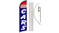 Used Cars (Red & Blue) Windless Banner Flag & Pole Kit