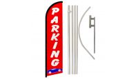 Parking (Red) Windless Banner Flag & Pole Kit