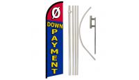 0 Down Payment (Red & Blue) Windless Banner Flag & Pole Kit
