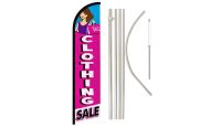 Clothing Sale Windless Banner Flag & Pole Kit