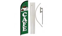 Cafe (Green) Windless Banner Flag & Pole Kit