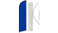 Blue Solid Color Windless Banner Flag & Pole Kit