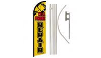 Cell Phone Repair Superknit Polyester Swooper Flag Size 11.5ft by 2.5ft & 6 Piece Pole & Ground Spike Kit