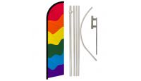Rainbow Windless Banner Flag & Pole Kit